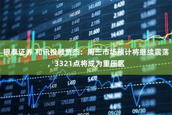 银泰证券 和讯投顾贾杰：周三市场预计将继续震荡，3321点将成为重压区
