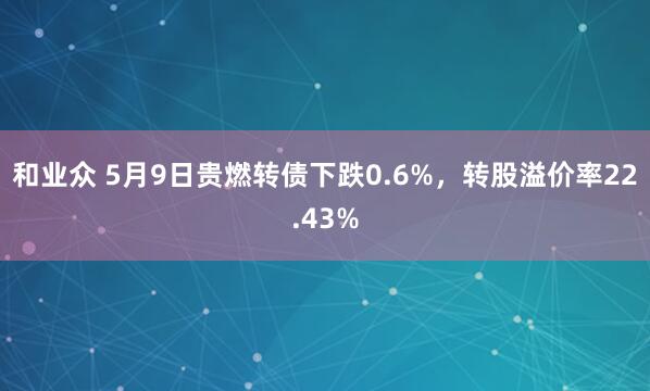和业众 5月9日贵燃转债下跌0.6%，转股溢价率22.43%