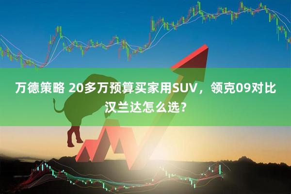 万德策略 20多万预算买家用SUV，领克09对比汉兰达怎么选？