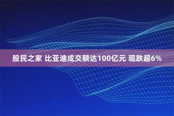 股民之家 比亚迪成交额达100亿元 现跌超6%